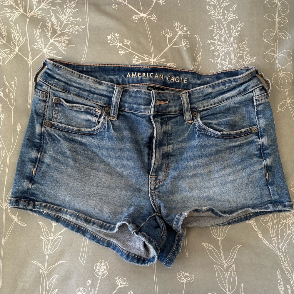 American Eagle Outfitters Women's Faded Blue Jean Shorts